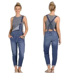 Abercrombie & Fitch Allie Boyfriend Overalls Denim Bib Women Sz M
